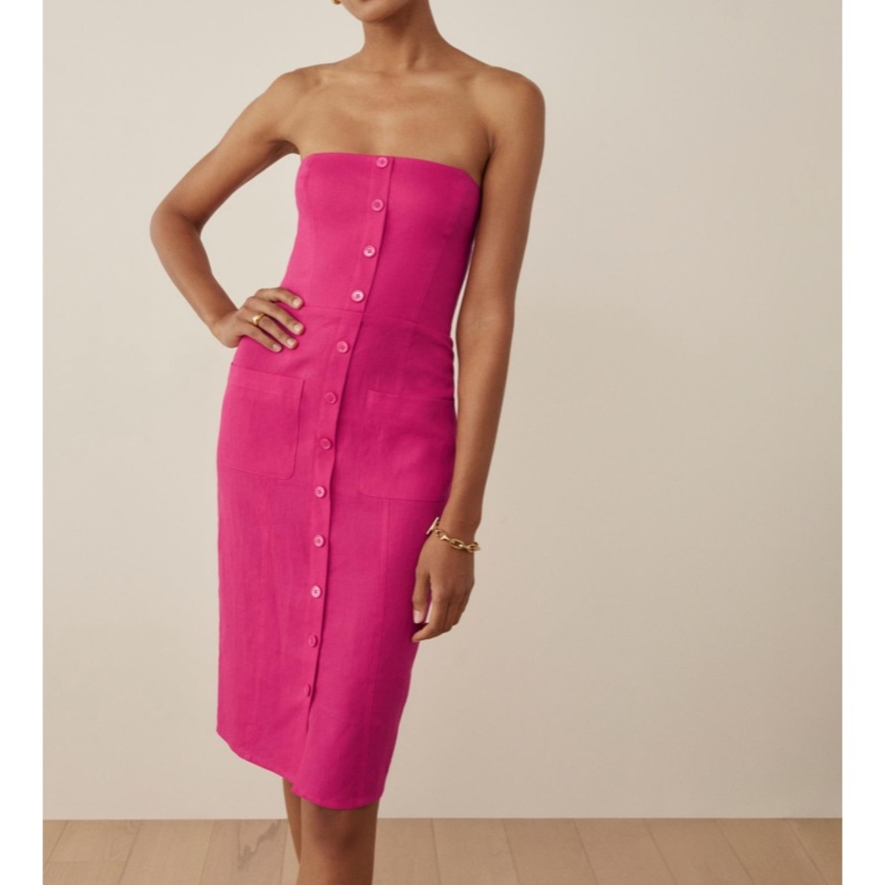 Reformation Prescott Linen Dress in Corvette Size 6